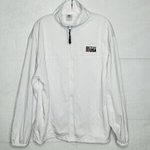 US Olympic Committee Men's Sz XL 1/4 Zip Pullover White Made in USA